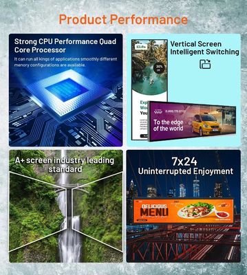 19 cali, na ścianie zamontowany maszynka reklamowa 1920x360 tablet Android