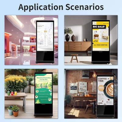 75-calowy pionowy kiosk AD LCD wyświetlacz reklamowy Android ekran dotykowy podłogowy totem