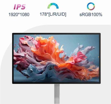 Podłogowy mobilny telewizor z pionowym wyświetlaczem 27"