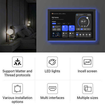 10,1-calowy tablet do inteligentnego domu z procesorem RK3566 i czterostronnym paskiem świetlnym LED - ścienny ekran sterowania Android