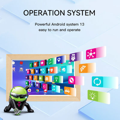 15,6-calowy RK3568 4+32GB Tablet reklamowy do montażu na ścianie, NFC, POE, ekran dotykowy, drewniana rama, Android 14