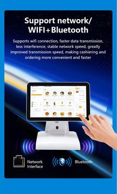 15-calowy N2840 Desktop POS Machine Restaurant POS Terminal 2+32GB System All in One POS z wyświetlaczem klienta