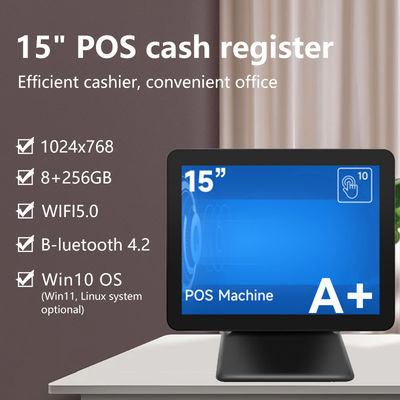 Nowy design 15-calowy terminal POS 60Hz do komputera stacjonarnego 8+256GB Procesor N100 Kasa fiskalna POS dla handlu detalicznego z drukarką i skanerem