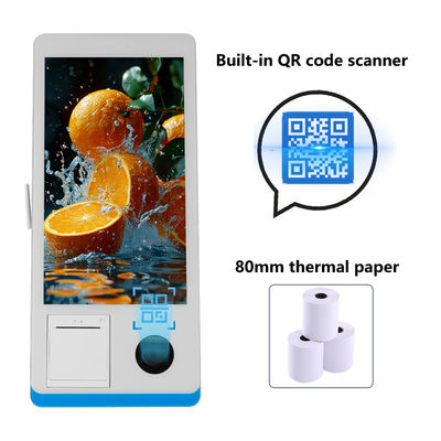 Restauracja Samoobsługa Kiosk zamówień Win 8+128GB Kiosk płatności samoobsługowa z drukarką Nfc QR Code Scanner