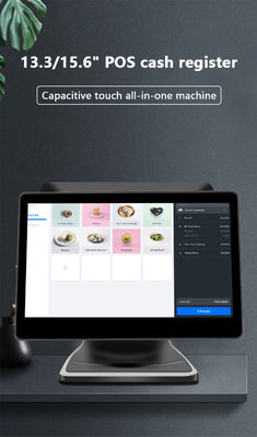 13.3/15.6-calowy system POS z dwoma ekranami dotykowymi, procesor I3, system Windows, terminal POS do sklepu detalicznego ze składaną podstawą