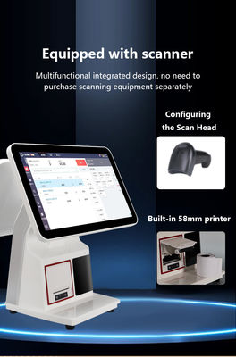 System POS dla fast foodów 15,6" All-in-One z ekranem dotykowym, kasą fiskalną, systemem wyświetlania w kuchni, drukarką zamówień, terminalem płatniczym NFC i QR
