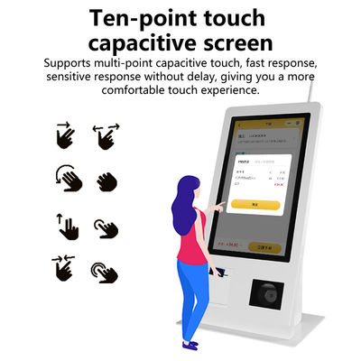 15,6-calowa samoobsługowa maszyna POS z systemem operacyjnym Windows 10, ekranem dotykowym, skanerem, drukarką, czytnikiem NFC i kodów QR