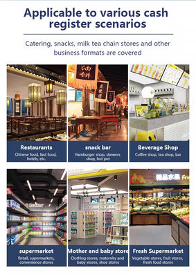 15,6-calowa samoobsługowa maszyna POS z systemem operacyjnym Windows 10, ekranem dotykowym, skanerem, drukarką, czytnikiem NFC i kodów QR