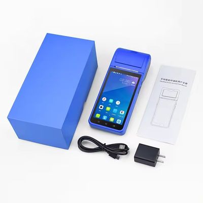 5.5" Przenośny system Android POS, kasa fiskalna z ekranem dotykowym, mobilny terminal POS, WiFi, USB, NFC, płatności dla handlu detalicznego, niebieski