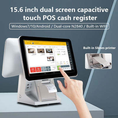 Kompatybilny z Androidem 15.6 cali Monitor systemu POS z podwójnym ekranem Trwały IPS Touch Monitor do restauracji w supermarkecie