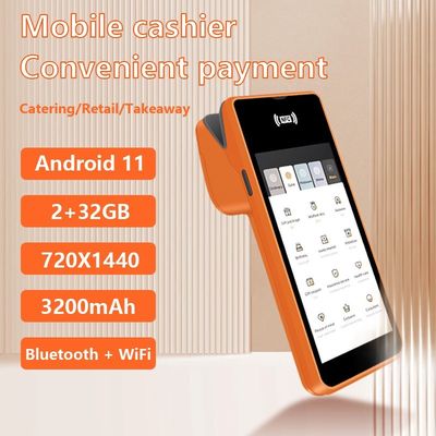 Android 11 5,45-calowy terminal POS ręczny z drukarką termiczną 58 mm NFC Wi-Fi połączenie USB i 32 GB / 64 GB pamięci najlepsza