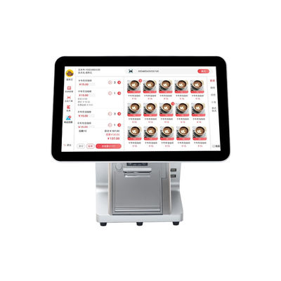 15,6'' 14'' Dwuekranowy system Android POS z szufladą na gotówkę i wszechstronnym, dotykowym, inteligentnym oprogramowaniem POS