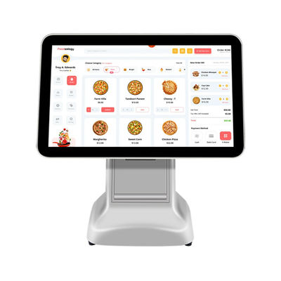 Wszystkie w jednym rdzeniu Biały skaner USB3.0 Kontrolka kasy Rejestr POS Terminal System z drukarką 80 mm i 15,6-calowym LCD