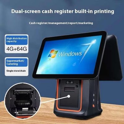 Punkt sprzedaży detalicznej (POS) 15,6-calowy terminal Android POS ze skanerem i drukarką, 4 GB pamięci DDR4, 64 GB pojemności dysku twardego