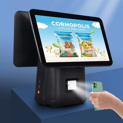 Punkt sprzedaży detalicznej (POS) 15,6-calowy terminal Android POS ze skanerem i drukarką, 4 GB pamięci DDR4, 64 GB pojemności dysku twardego