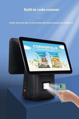 Kasa fiskalna dla restauracji, 15,6 cala, z dwoma ekranami, system POS z systemem operacyjnym Windows i Android POS