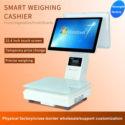 15.4 cali Dual Screen Windows Touch All in One Scale Weighing POS Supermarket Hotel's Ultimate POS Solution z WIFI/BT