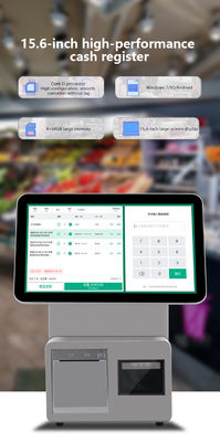 15,6-calowa kasa fiskalna POS z dwoma ekranami, procesor I3, 4+64GB, system POS dla handlu detalicznego, terminal POS do supermarketu