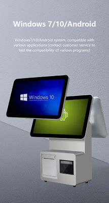 15,6-calowa kasa fiskalna POS z dwoma ekranami, procesor I3, 4+64GB, system POS dla handlu detalicznego, terminal POS do supermarketu