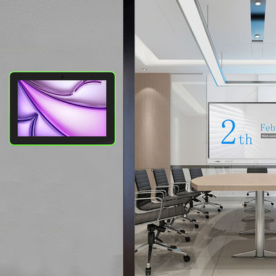 wall mounted 8inch touch screen IPS rockchip business android tablet pc LED light bar POE NFC for conference room booking