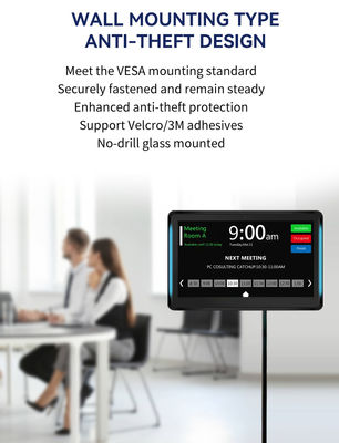 101-calowy, montowany na ścianie biznesowy tablet z systemem Android i listwą świetlną LED do wyświetlania harmonogramu konferencji