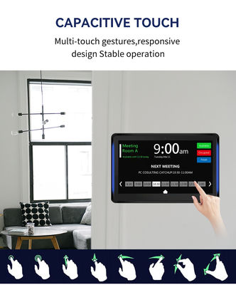 101-calowy, montowany na ścianie biznesowy tablet z systemem Android i listwą świetlną LED do wyświetlania harmonogramu konferencji