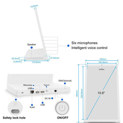 15,6-calowy tablet Android w kształcie litery L z ośmioma rdzeniami i czterema rdzeniami RK3576S, kiosk biznesowy, wbudowana bateria