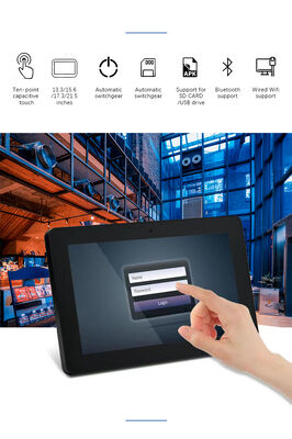 Na ścianie 32calowy wyświetlacz reklamowy z cyfrowymi napisami wyświetlacz tablet Android PC POE funkcja wifi NFC