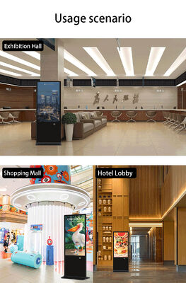 43-calowy stojący cyfrowy ekran reklamowy LCD z ekranem dotykowym, inteligentny kiosk z plakatem do centrum handlowego