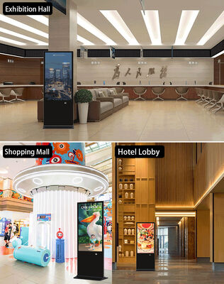 43-calowy stojący cyfrowy ekran reklamowy LCD z ekranem dotykowym, inteligentny kiosk z plakatem do centrum handlowego