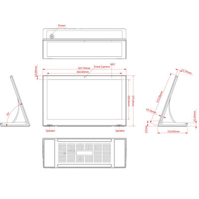 Octa Core 1.5GHz Android 6.0 Tablet 17-calowy All In One Pc z ekranem dotykowym
