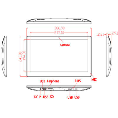 15,6-calowy ultrasmukły komputer All-in-One z ekranem dotykowym, 8 GB pamięci ROM, WiFi, RJ45 i PoE