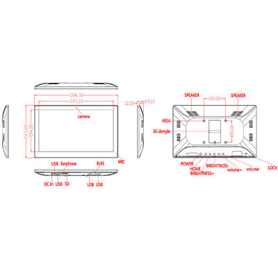 8GB ROM WIFI RJ45 POE 15,6 cala All In One Touch Screen PC Ultra Thin