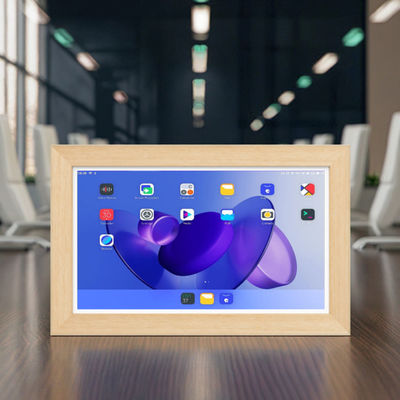 jakość  21.5Inch RK3588 Wooden Frame Android 13 Tablet POE NFC Wall Mounted Tablet PC for Advertising Use fabryka