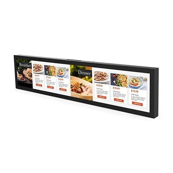 19 cali, na ścianie zamontowany maszynka reklamowa 1920x360 tablet Android