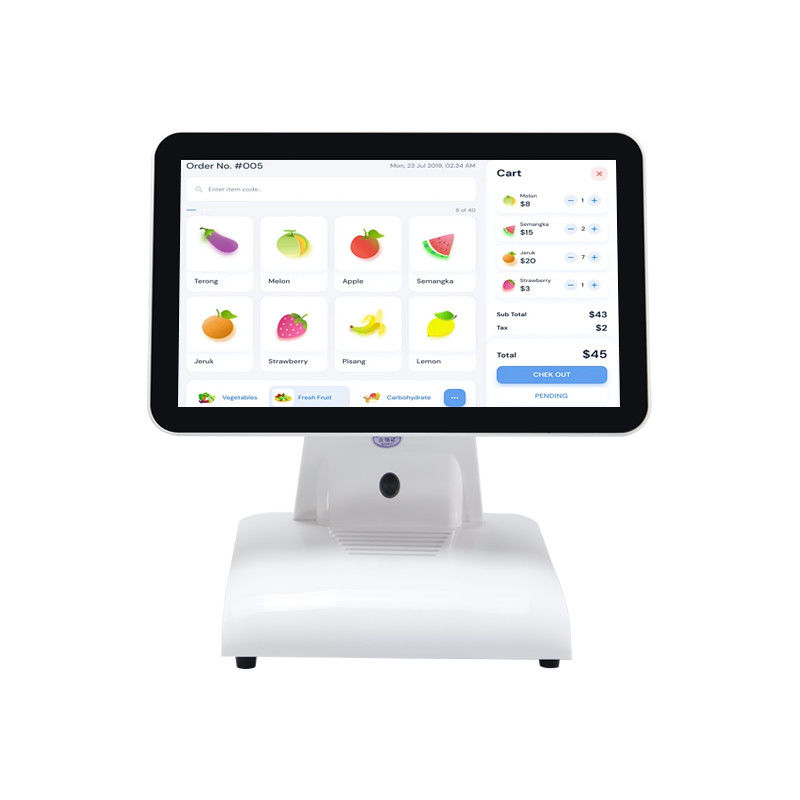 15-calowy N2840 Desktop POS Machine Restaurant POS Terminal 2+32GB System All in One POS z wyświetlaczem klienta