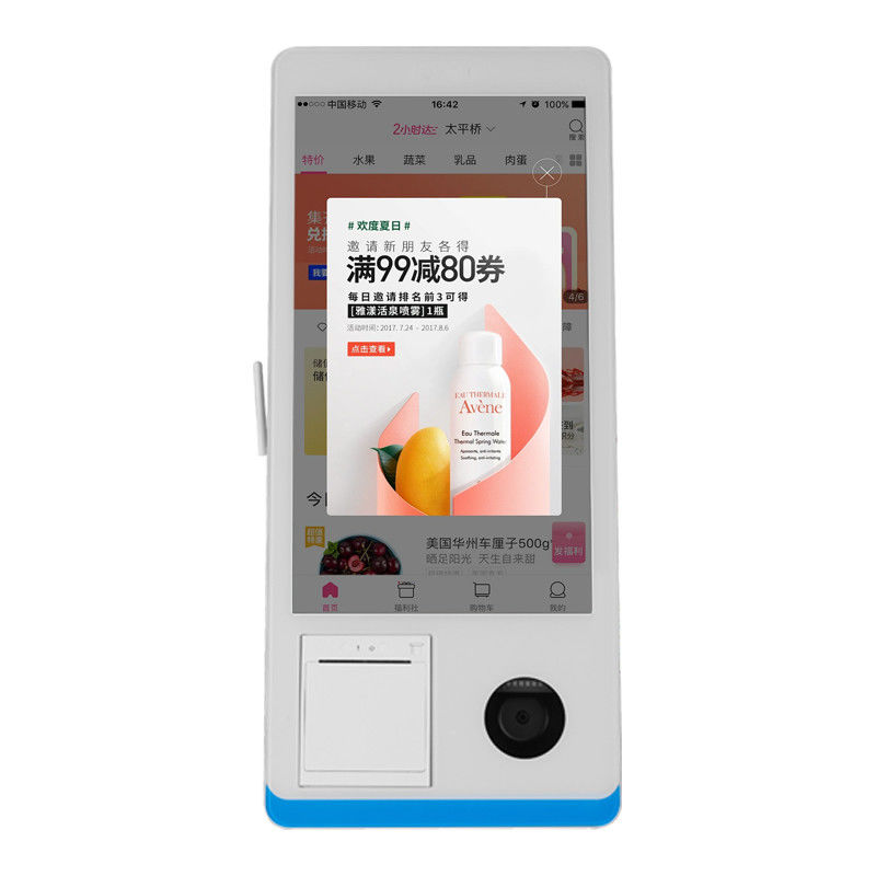 Restauracja Samoobsługa Kiosk zamówień Windows 8+128GB Kiosk płatności samoobsługowa z drukarką Nfc QR Code Scanner