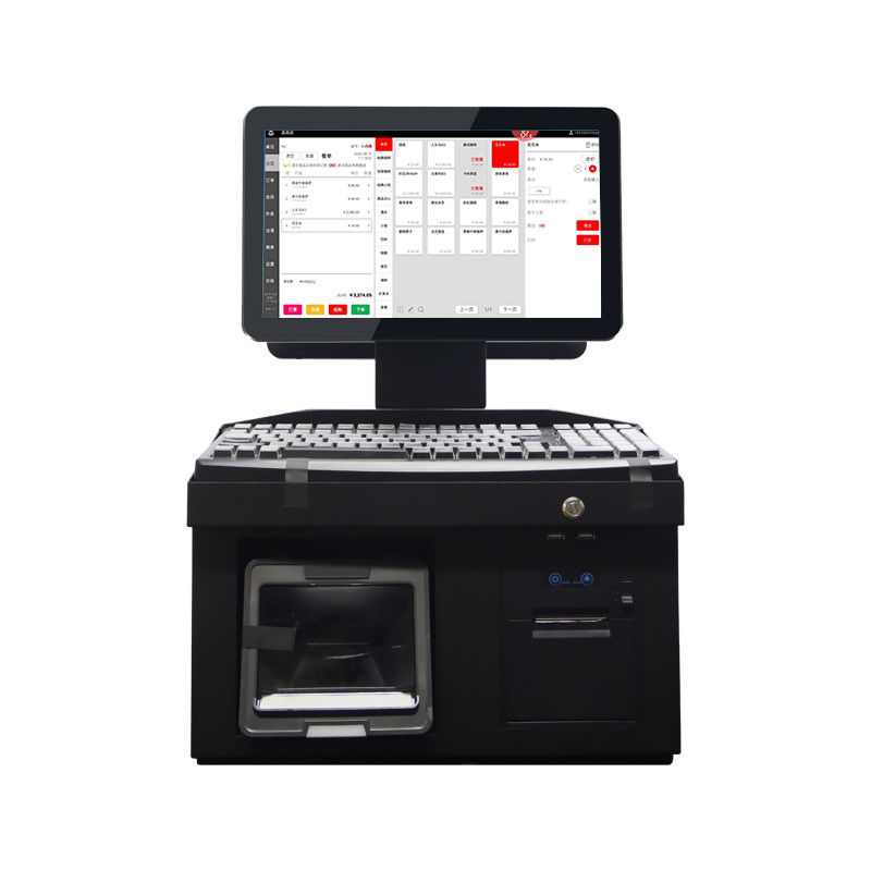 14-calowy system POS z dwoma ekranami Technologia drukarki termotransferowej dla Android Win7/10 Terminal POS All-in-One