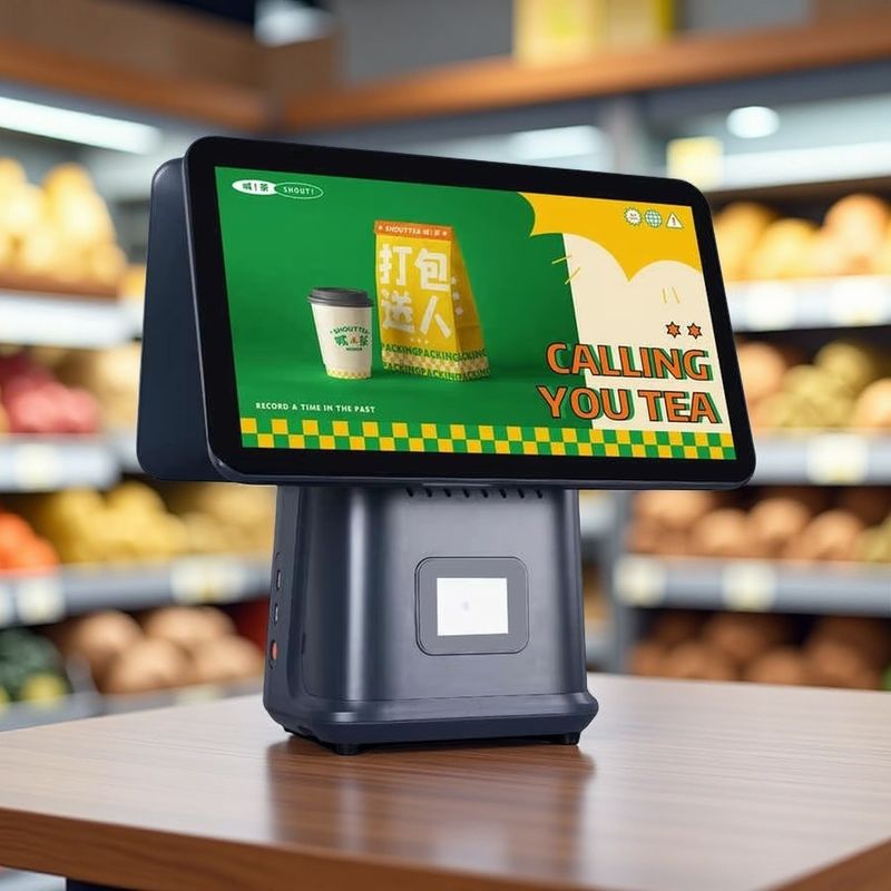 Punkt sprzedaży detalicznej (POS) 15,6-calowy terminal Android POS ze skanerem i drukarką, 4 GB pamięci DDR4, 64 GB pojemności dysku twardego