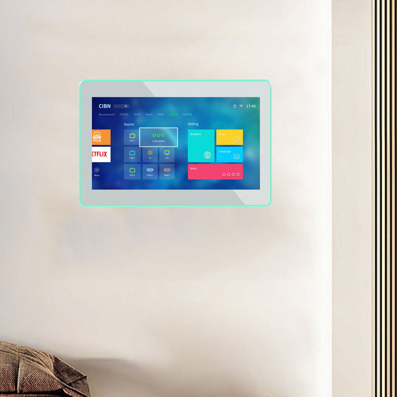 8-calowy montowany na ścianie tablet z systemem Android POE NFC WiFi z ekranem dotykowym i 4-stronnymi diodami LED do inteligentnego domu, rezerwacji sal konferencyjnych, rezerwacji hotelowych i harmonogramów