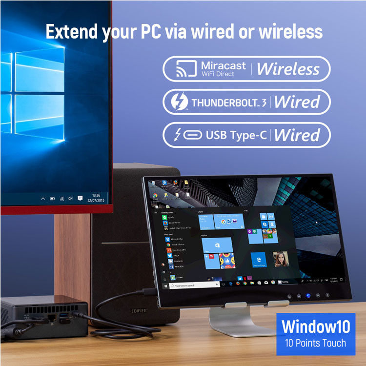 Monitor dotykowy Hopestar 15,6 cala Ultra-Slim Full HD IPS do użytku komercyjnego i przemysłowego